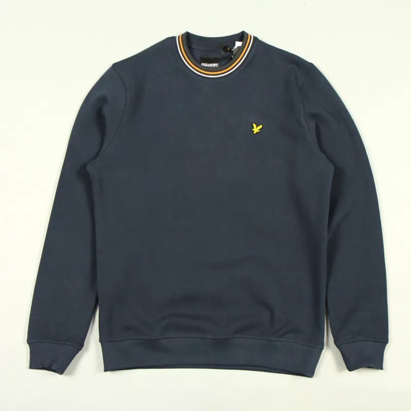 Lyle and Scott Pique Sweatshirt with Tipping - Dark Navy
